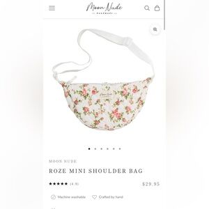 Moon Nude Roze Mini Shoulder Bag - White Floral. New. Never used.